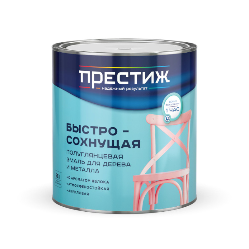 ПРЕСТИЖ эмаль акриловый Черный 0,9кг/6 53718